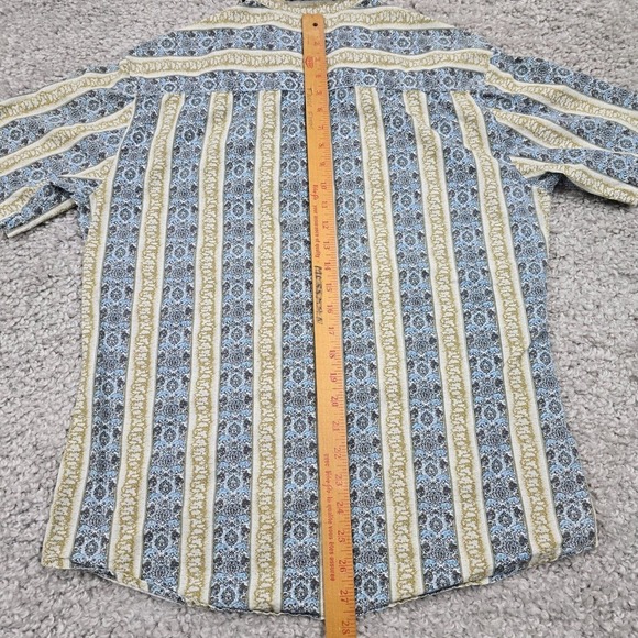 Hurley Shirt Mens Medium Blue Brown Button Hawaiian Surfer Y2K‎ Skater Western - Picture 8 of 9